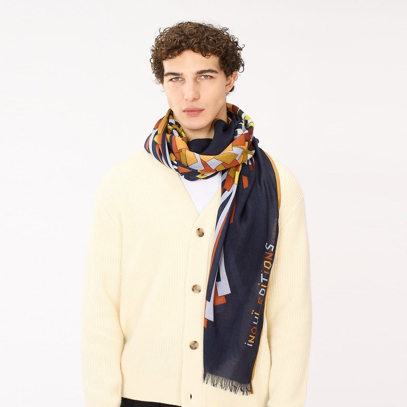 SIROCCO/NAVY - Knit Scarves & Wraps - Wool Blue