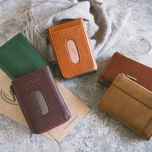 寇比手工皮件 Colbie Leather 真皮極簡卡片零錢包 X0006 酒紅/綠/瘋馬/紅棕/黃棕