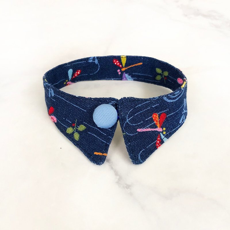 Dragonfly Model M Pet Shirt Collar Cat Small Dog - Collars & Leashes - Cotton & Hemp Blue