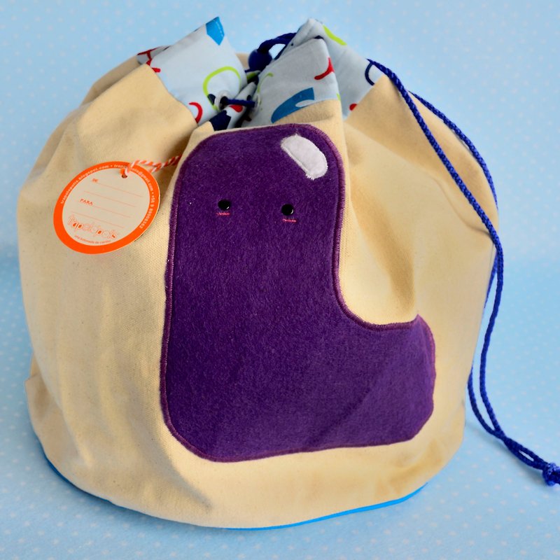 Big Bag for toys Round base - Christmas gift - Drawstring Bags - Cotton & Hemp White