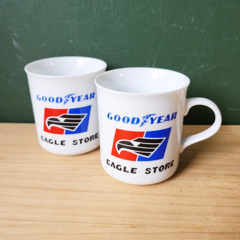 【北極二手雜貨】早期 GOOD YEAR固特異 EAGLE STORE馬克杯 - 其他杯子 - 瓷 白色