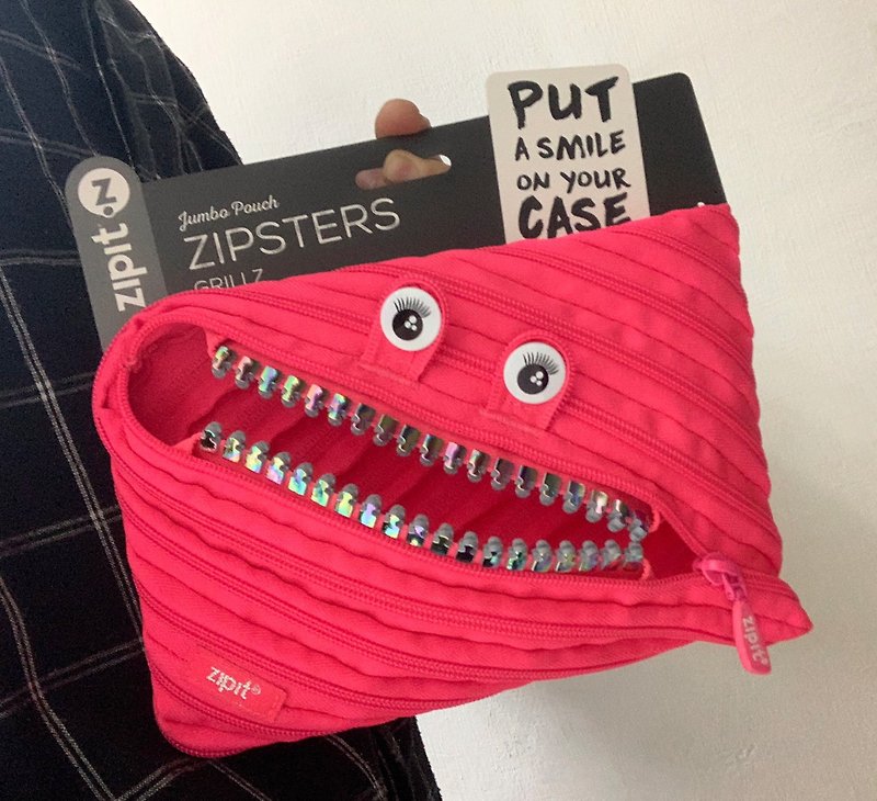 Zipit Grillz怪獸鋼牙萬用袋 - 娃娃粉Dolly(粉紅銀) - 鉛筆盒/筆袋 - 聚酯纖維 粉紅色