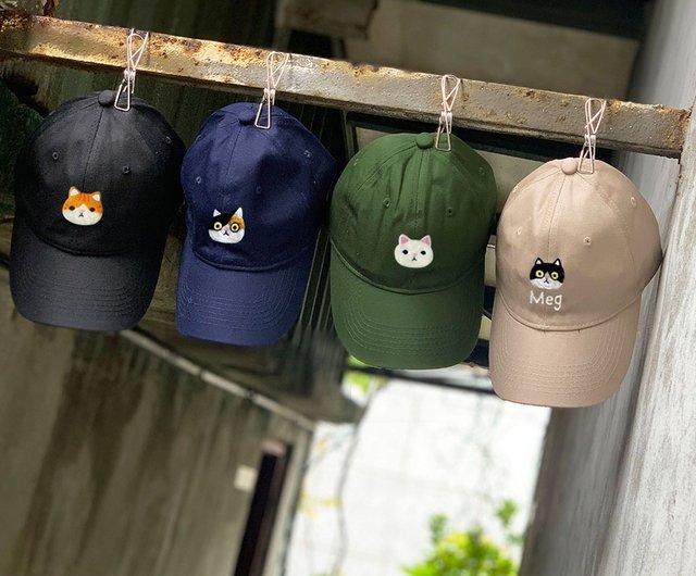 Q-cute】Hat series-plain baseball cap-dog head, cat head, rabbit head-add  characters/customization - Shop Q-cute Hats & Caps - Pinkoi