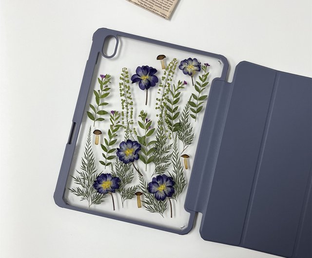 Purple Flower Field Handmade Pressed Flower iPad Case for New iPad Air 11in  13in - Shop feimeipresents Phone Cases - Pinkoi