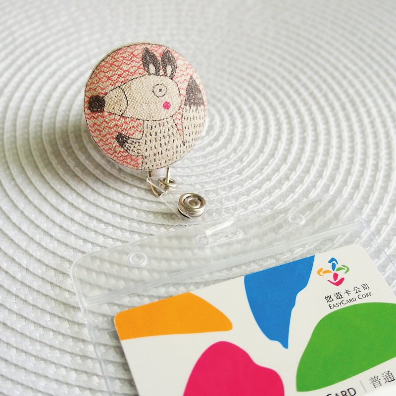 Lovely [Japanese cloth] hand-painted wind, fox bag buckle telescopic document folder, ticket holder, cotton color - ID & Badge Holders - Cotton & Hemp Khaki