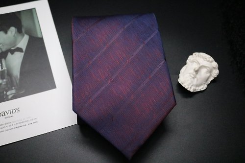 壞紳士 紫紅色斜條紋領帶/紳士英倫tie商務正裝