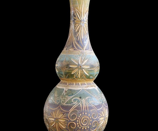 秘魯古董陶瓷花瓶高38cm手工陶瓷古董花瓶花器陶藝瓷器- 設計館山奇藝術