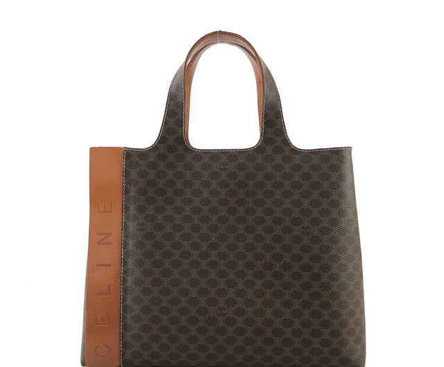 日本直送 名牌中古包 】CELINE セリーヌ マカダム ブランドロゴ レザー
