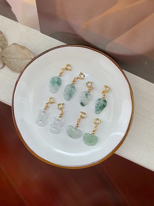 翡翠設計館 / 賞翠•玩翠 EXE Jewelry 冰種翡翠14k包金隨意扣 石 |天然緬甸翡翠