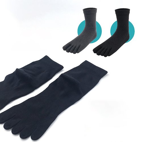 ZILA SOCKS | 台灣織襪設計品牌 抗菌除臭.立體後跟五趾短統襪 | 2色