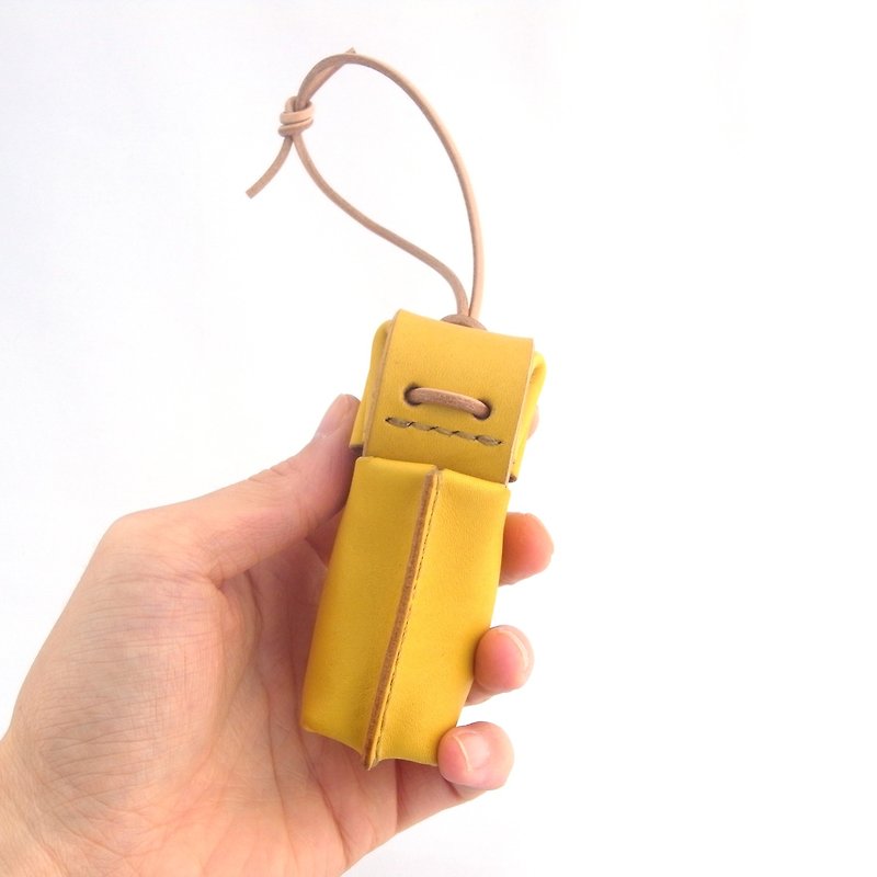 Coin Case using Amur Corktree Dyed Leather【ham/はむ】 - กระเป๋าใส่เหรียญ - หนังแท้ สีเหลือง