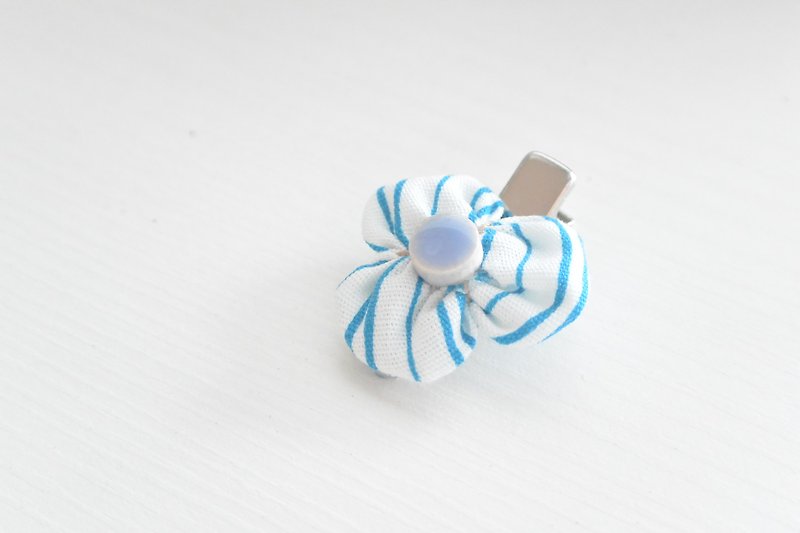 Baby clover hairpin - Blue Line - Hair Accessories - Cotton & Hemp Blue