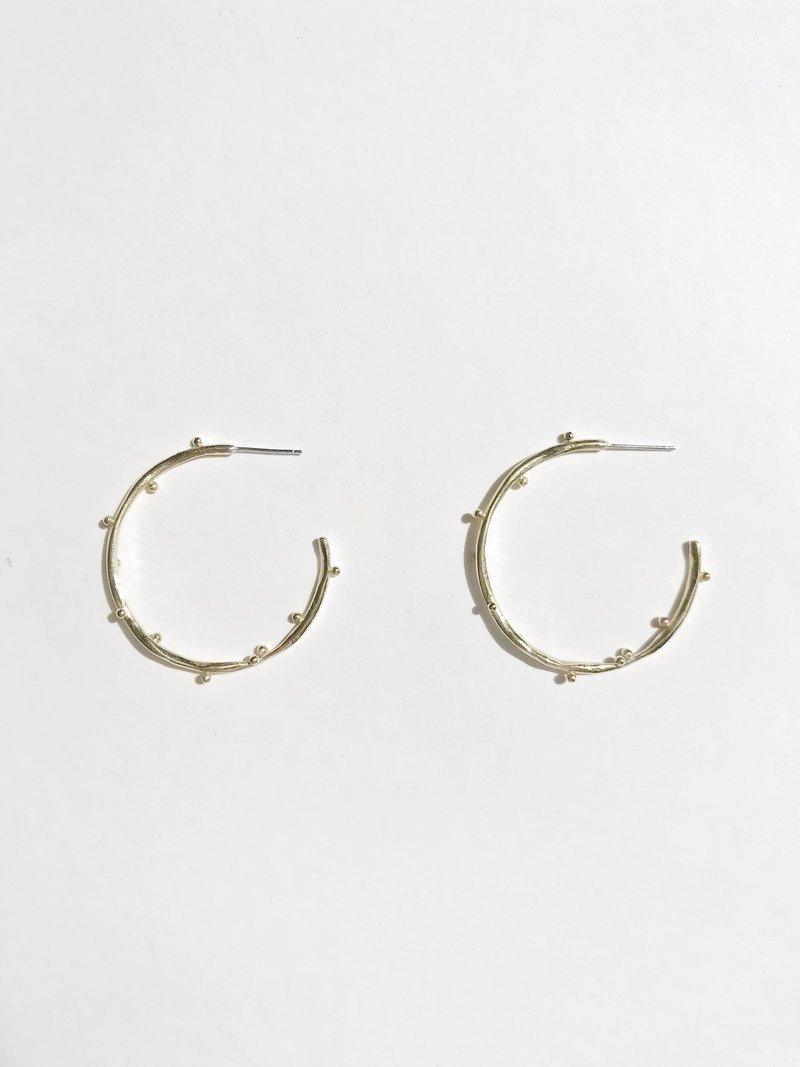 Bubble Hoop Earring-L 泡泡單圈耳環(大) - 耳環/耳夾/耳骨夾 - 純銀 銀色