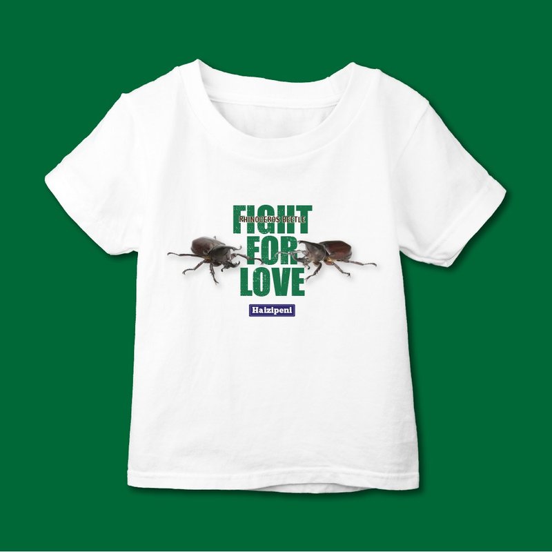 Fight For Love 獨角仙 短袖T恤 童 短袖上衣 T恤 童裝 白 - 男/女童裝 - 棉．麻 白色