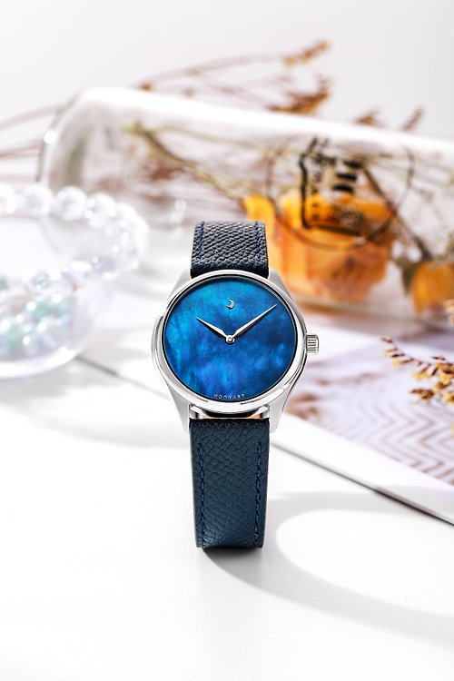 MOONART影月手錶品牌官方店 【MOONART】原創手錶 神話系列-致藍 珍珠貝藝術手錶