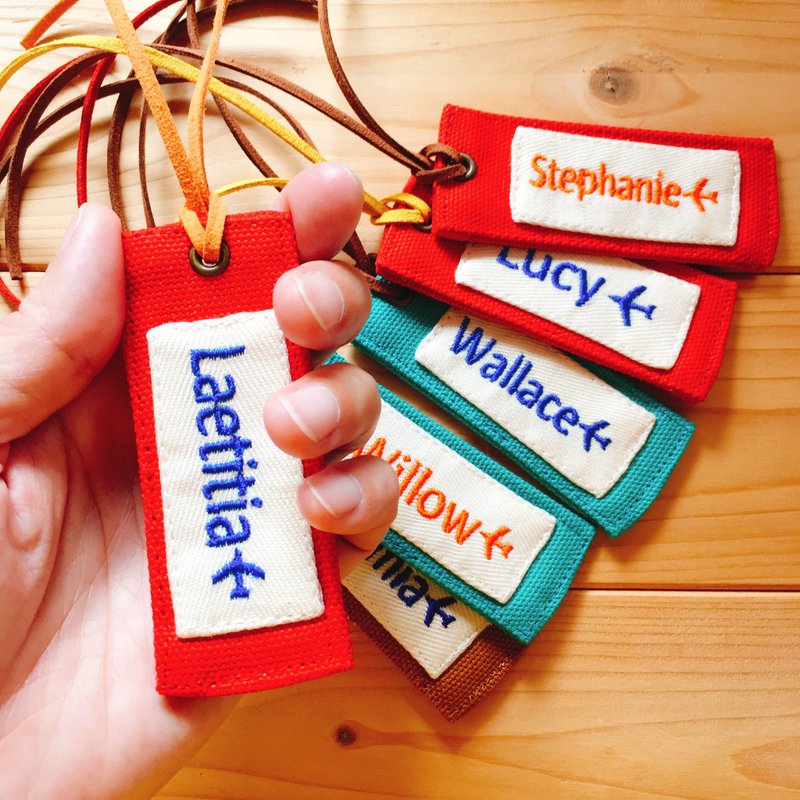 Personalized canvas luggage tag - พวงกุญแจ - ผ้าฝ้าย/ผ้าลินิน หลากหลายสี