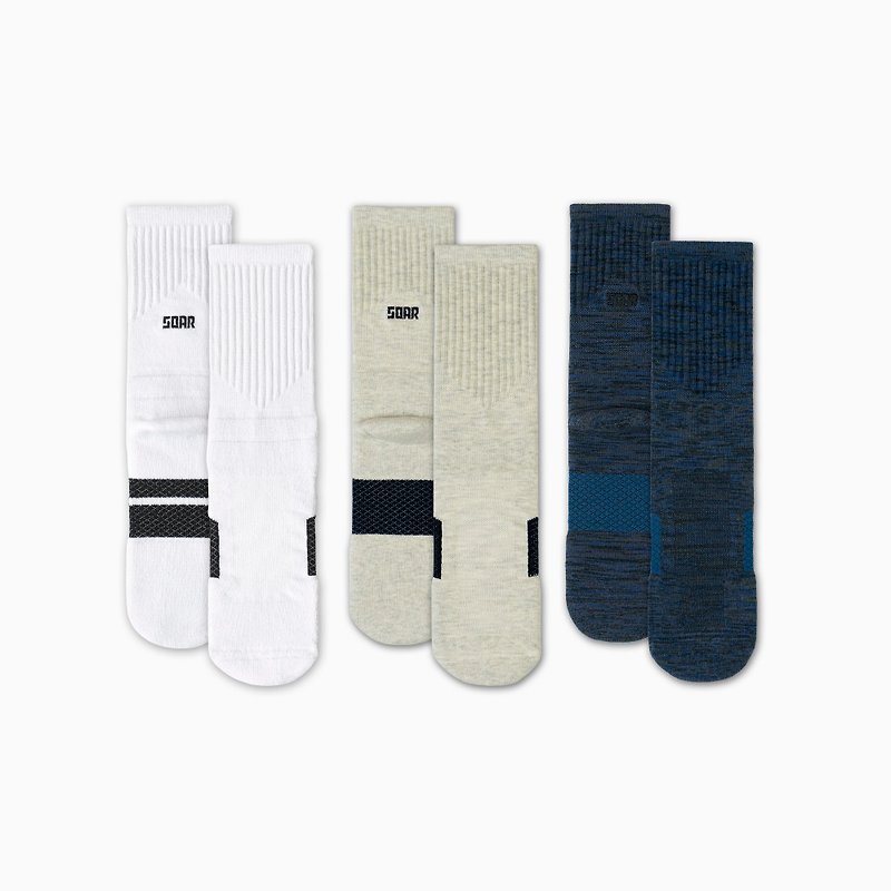 Made in Taiwan/Combed Cotton-99.9% Permanent Antibacterial-Daily 3 Pack - Socks - Cotton & Hemp Multicolor