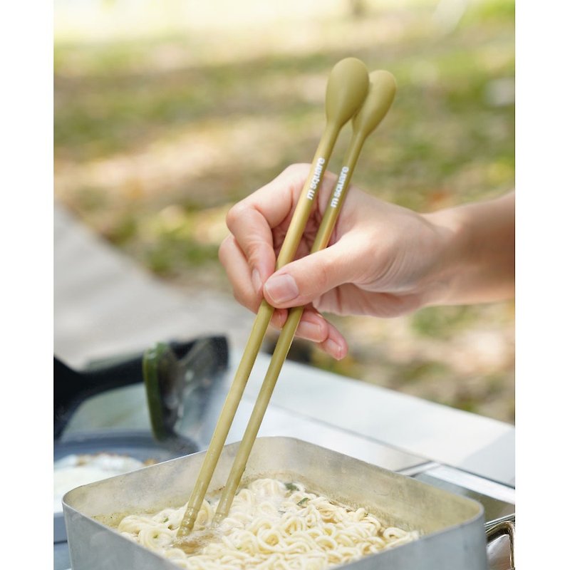 M Square Multipurpose Chopsticks_Earth Color (Pack of 2) - Cutlery & Flatware - Silicone Brown