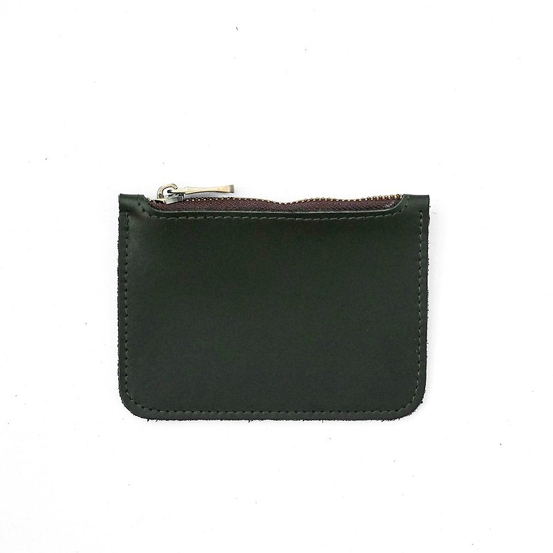 Essala Leather Pocket Poch Bag / Green - 零錢包/小錢包 - 其他材質 