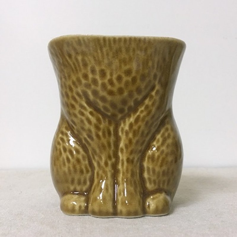 Kurashiki Design Studio KIYATA Animal Fur Storage Cup [Cat-Brown (95702-05)] - กล่องเก็บของ - วัสดุอื่นๆ สีนำ้ตาล