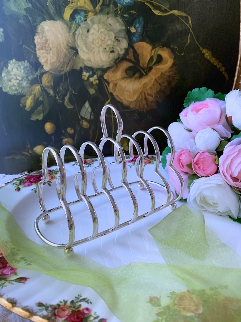 British silver plated mail grass shape 6 pieces toast rack biscuits afternoon tea breakfast essential inventory - อื่นๆ - เงิน 