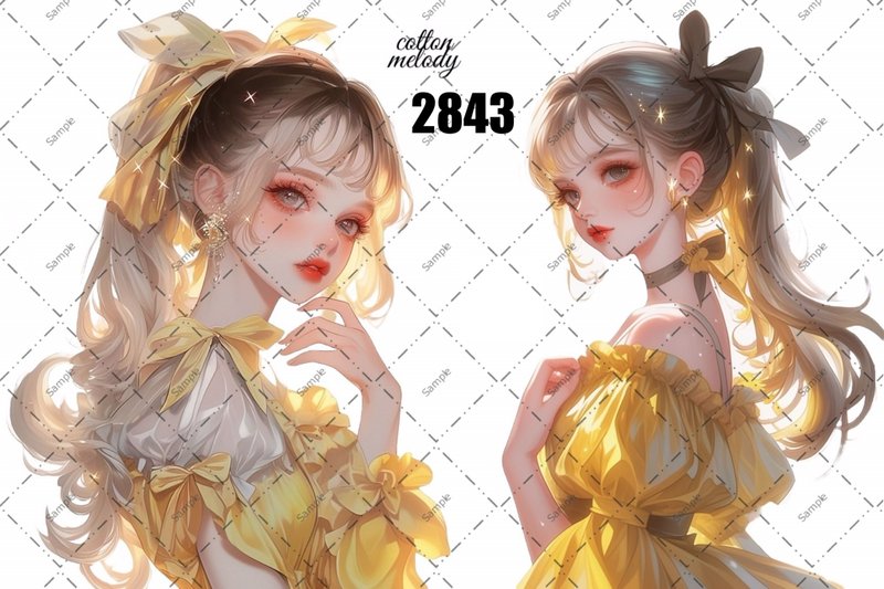 original sticker no.2843 人物ステッカー オリジナルステッカー オリジナル人物ステッカー 装飾ステッカー cotton melody - 貼紙 - 紙 