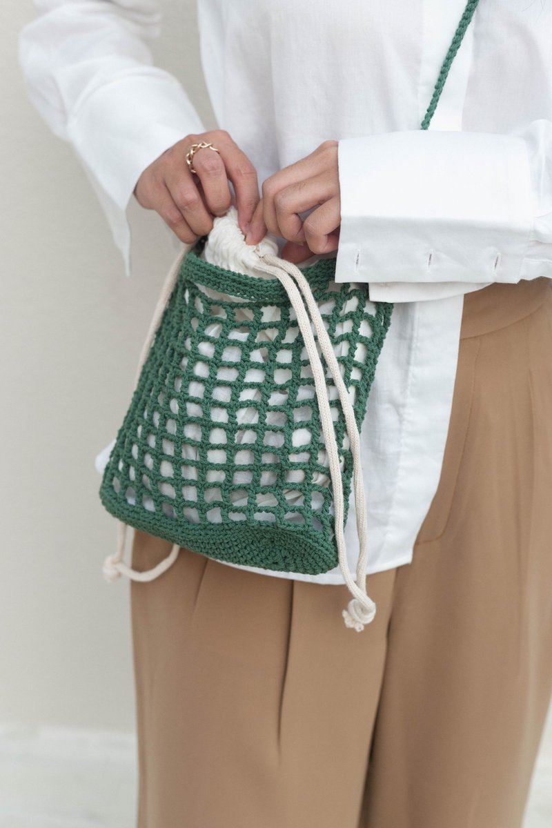 Grayareamade Waffle bag crossbody & handbag - Handbags & Totes - Cotton & Hemp 