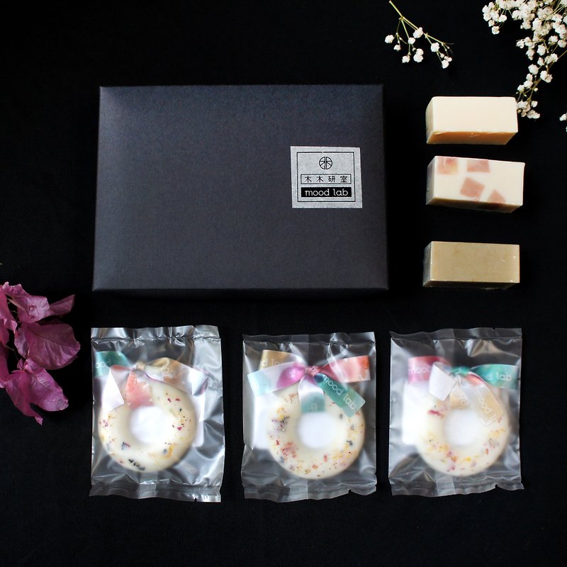 母親節禮盒組－3品皂磚禮盒 - 香氛/精油/擴香 - 蠟 多色