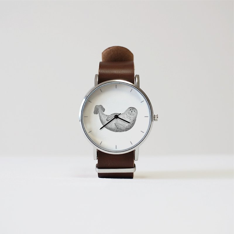 アザラシの腕時計 - 女裝錶 - 其他材質 灰色
