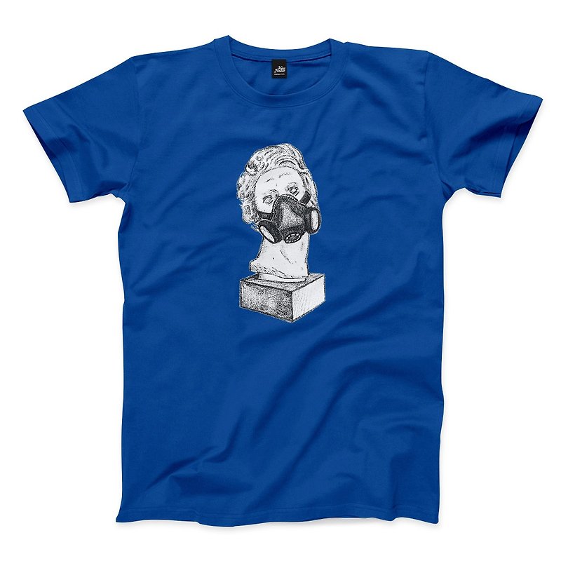 Future Statue - Royal Blue - Neutral T-Shirt - เสื้อยืดผู้ชาย - ผ้าฝ้าย/ผ้าลินิน สีน้ำเงิน