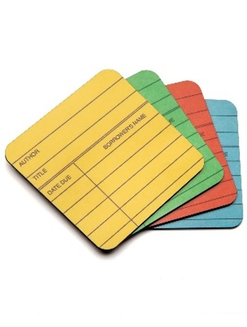 "Library card" Coaster - Coasters - Waterproof Material Multicolor