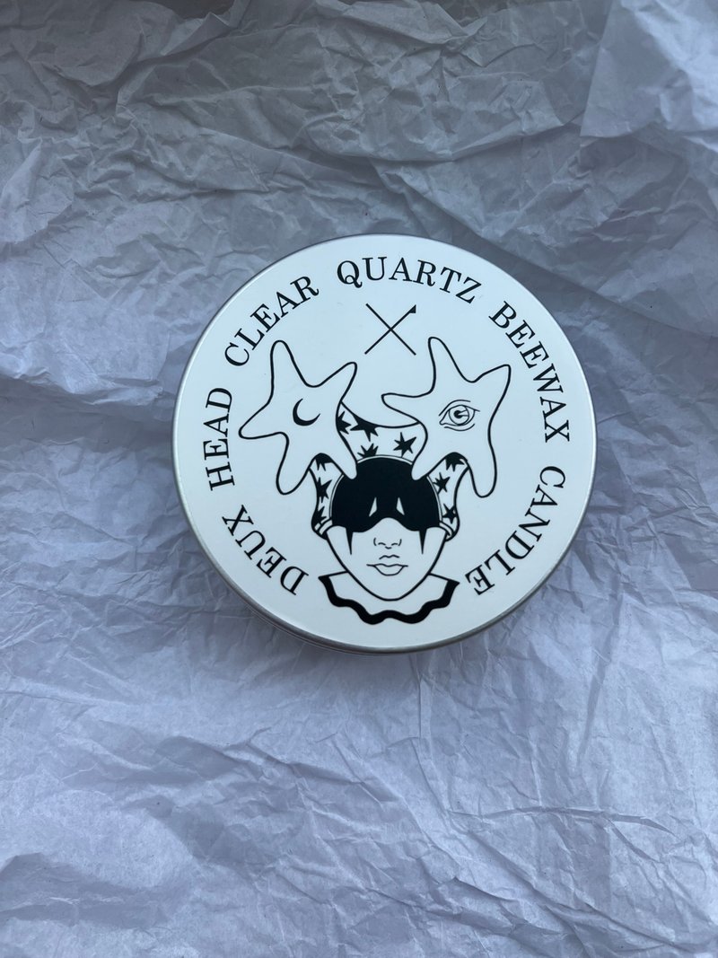 Deux head clear quartz beeswax candle - Candles & Candle Holders - Other Materials 