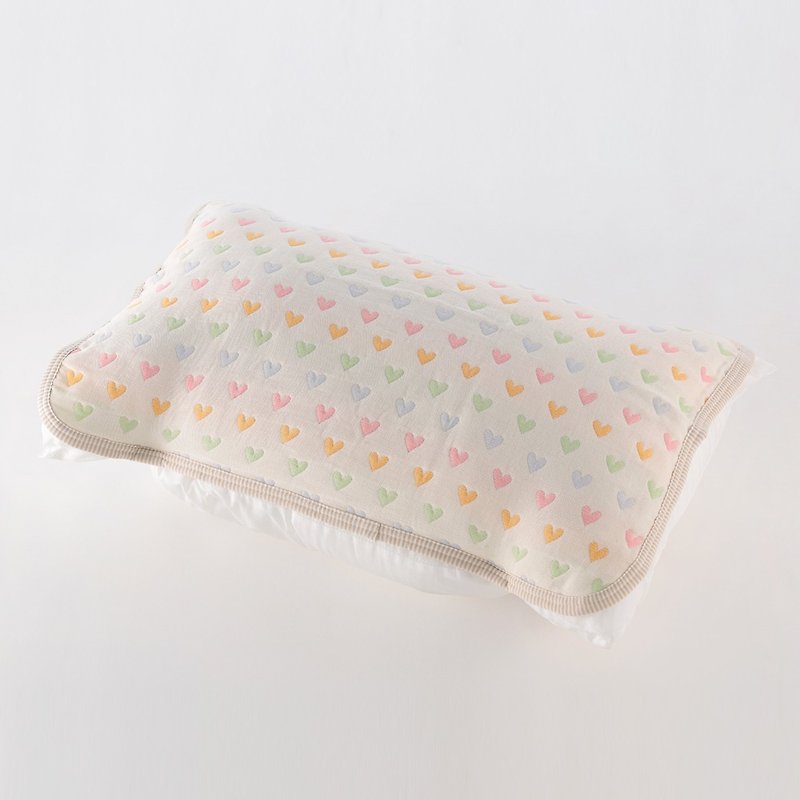 [Made in Japan Mikawa Cotton] Six-fold yarn pillowcase (sweet love macaron) - หมอน - ผ้าฝ้าย/ผ้าลินิน 