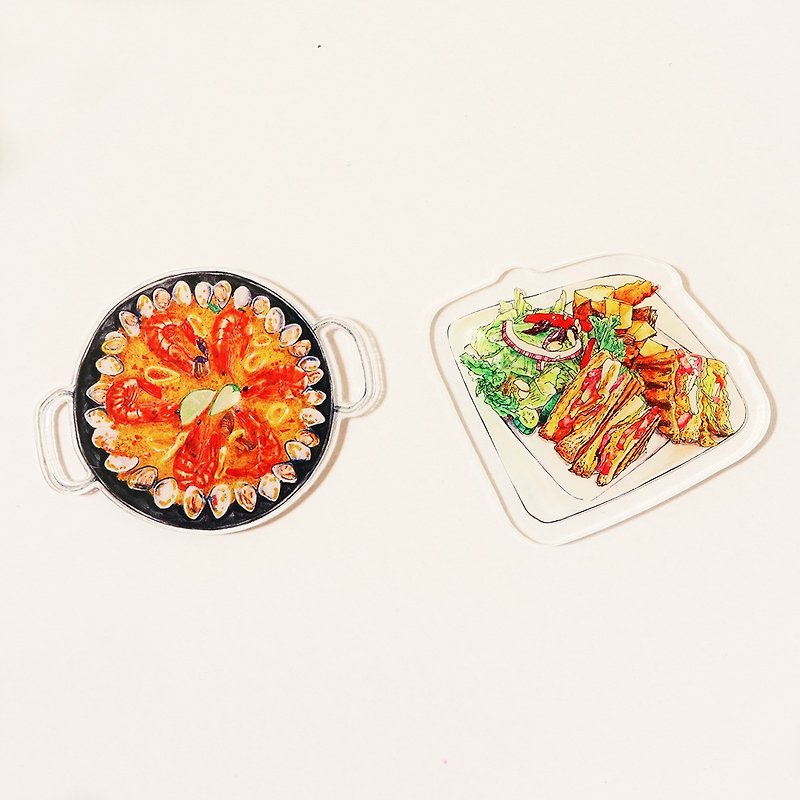 Exotic cuisine acrylic magnet/ refrigerator magnet/ NdFeB magnet - Magnets - Plastic Orange