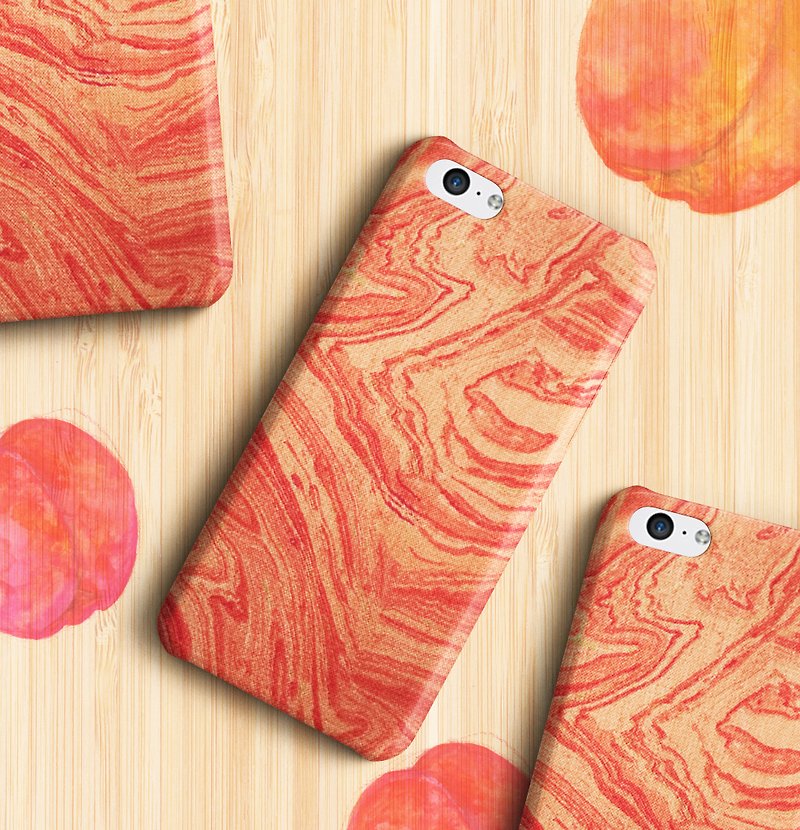 Orange wood-Fabric phone case - เคส/ซองมือถือ - ผ้าฝ้าย/ผ้าลินิน สีส้ม