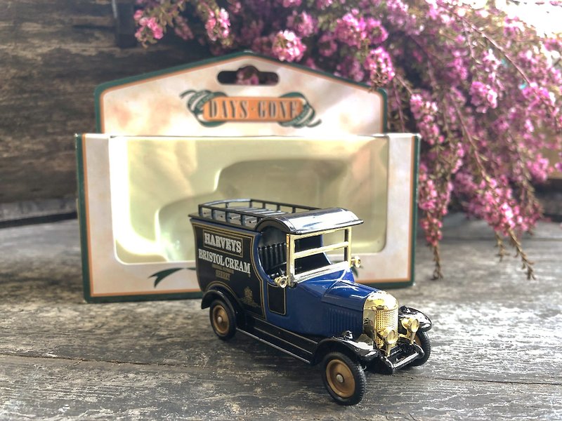 British dark blue Morris 1920s small truck with original box J - Items for Display - Other Metals Blue