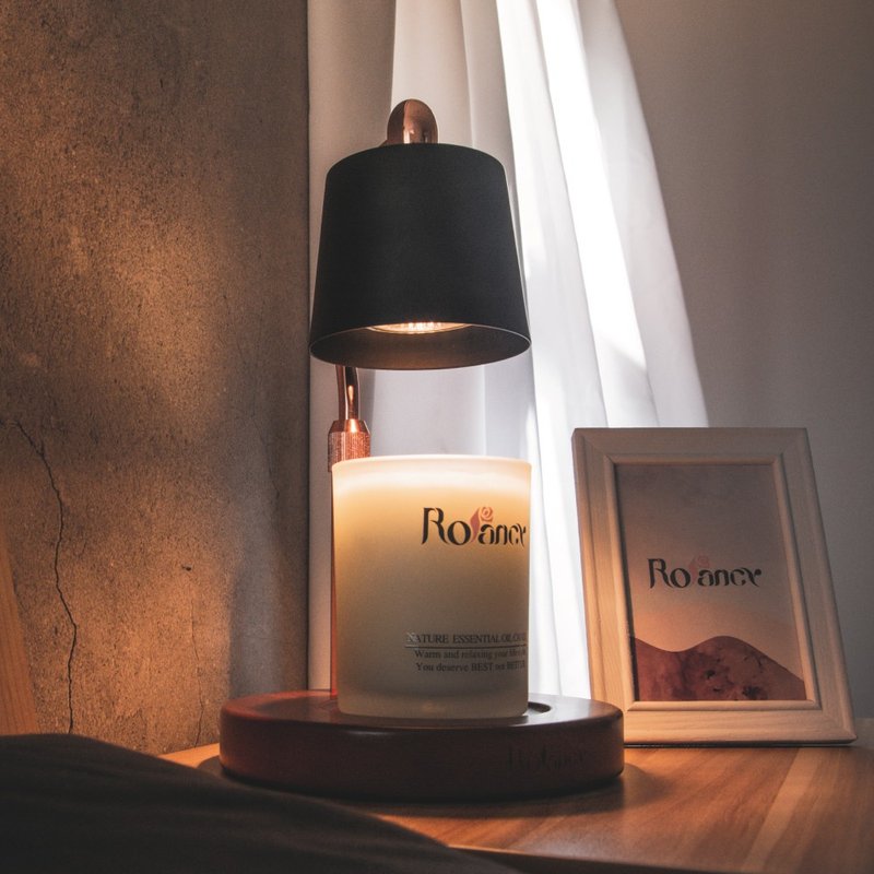 【Rofancy】Classic Wooden Base Melted Wax Lamp-Earl Black - Candles & Candle Holders - Wood 