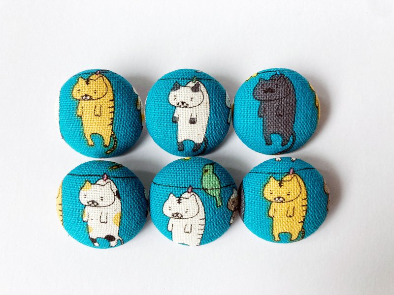 Cloth button knitting and sewing handmade materials drying cat buttons DIY materials - เย็บปัก/ถักทอ/ใยขนแกะ - ผ้าฝ้าย/ผ้าลินิน หลากหลายสี