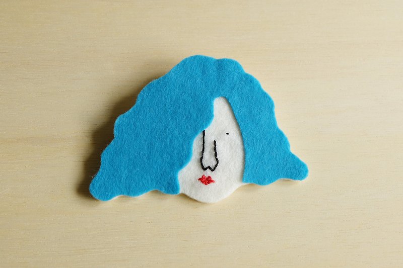 Three thousand root Series / wool cloth brooch (large) - Brooches - Wool Blue