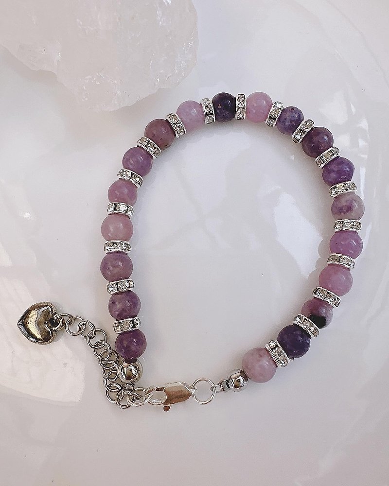 C&W natural purple mica crystal s925 bracelet - Bracelets - Jade Silver