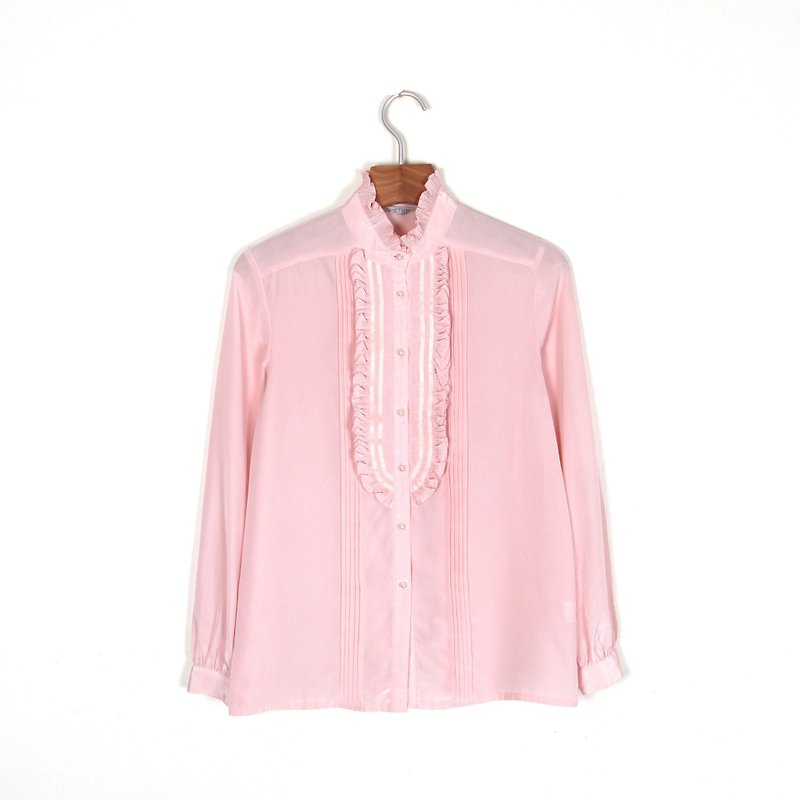 [卵]ピンクレディー工場ヴィンテージヴィンテージソリッドカラーのシャツ - シャツ・ブラウス - ポリエステル ピンク