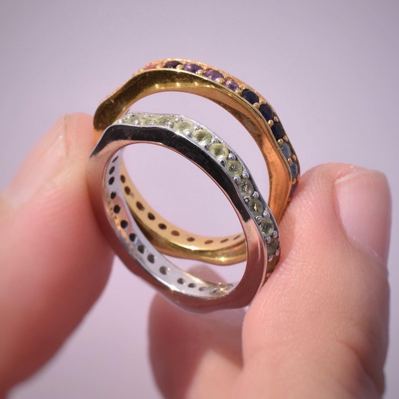Rainbow round ring #minimsignature R531 - 戒指 - 純銀 