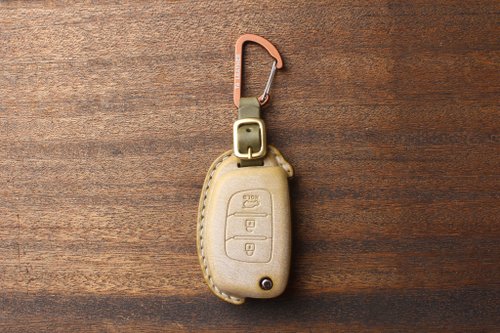 茶皮 Te Leather 現代 Hyundai Santa Fe IX35 汽車鑰匙皮套【客製化】