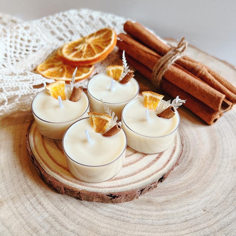 Citrus cinnamon tea Wax[Hanabloom] scented candle/birthday gift/wedding accessory - เทียน/เชิงเทียน - พืช/ดอกไม้ 