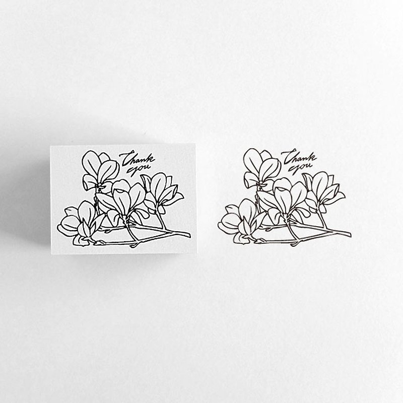 Rubber stamp magnolia - ตราปั๊ม/สแตมป์/หมึก - ยาง สีนำ้ตาล
