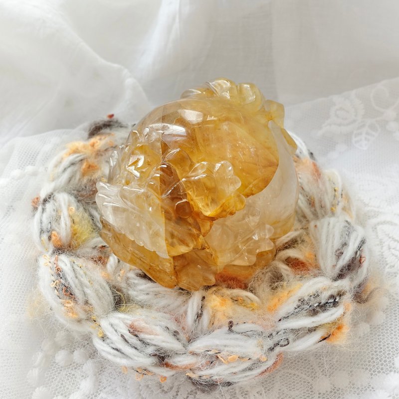 黃膠花龍龜附手作礦墊 - 擺飾/家飾品 - 半寶石 
