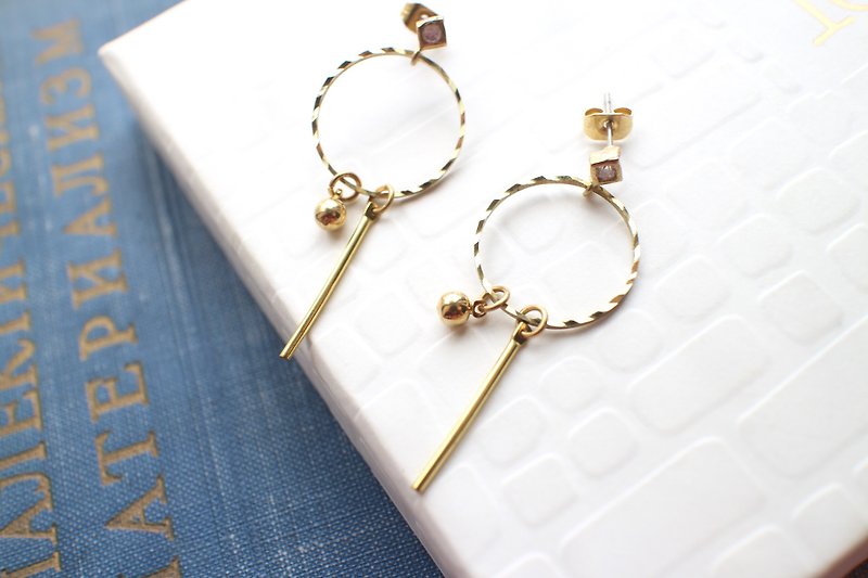 Lollipop- Brass earrings - Earrings & Clip-ons - Copper & Brass Gold