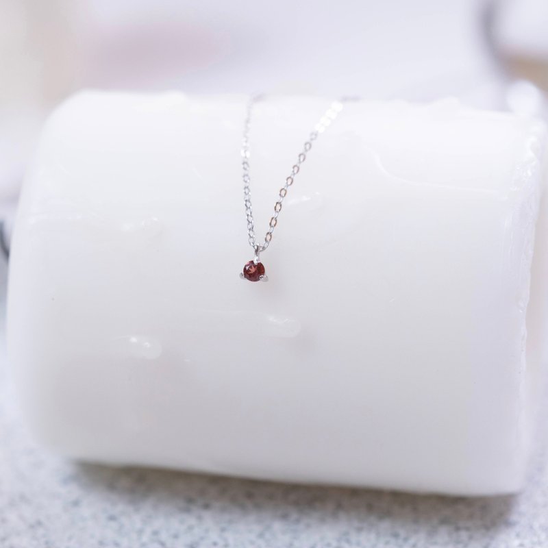 925スターリングシルバー石誕生石ネックレス-1月の誕生石 - ネックレス - 宝石 シルバー