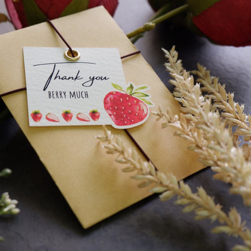 【interest. Super thank you] gift tag Thank you berry much - Bookmarks - Paper Red