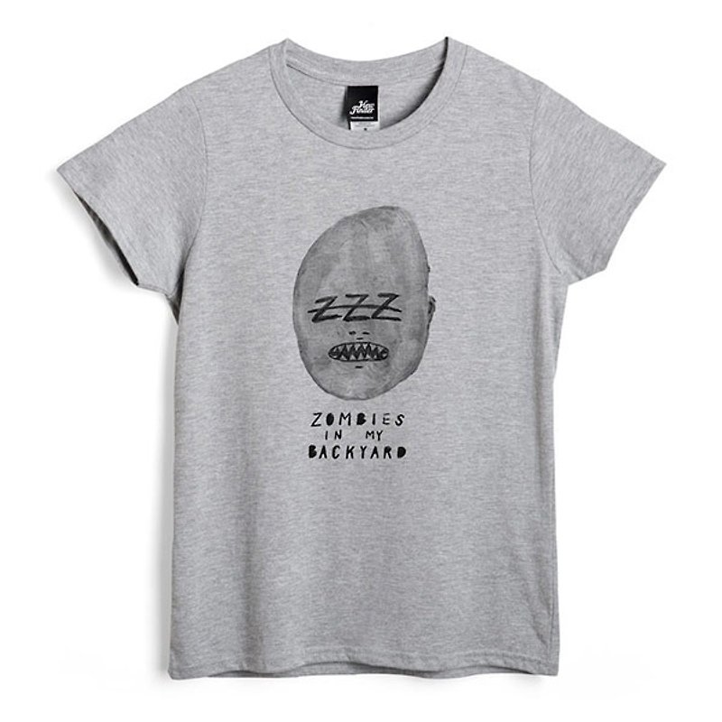 Hardship zombie - deep gray - female version of T-shirt - Women's T-Shirts - Cotton & Hemp Gray